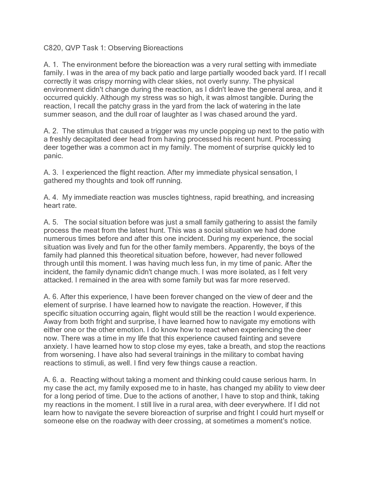 Preview of C820 Task 1.docx  C820, QVP Task 1: Observing Bioreactions  A. 1.  The environment before